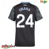 Camiseta Aston Villa Amadou Onana #24 Visitante Equipación para mujer 2025-26 manga corta